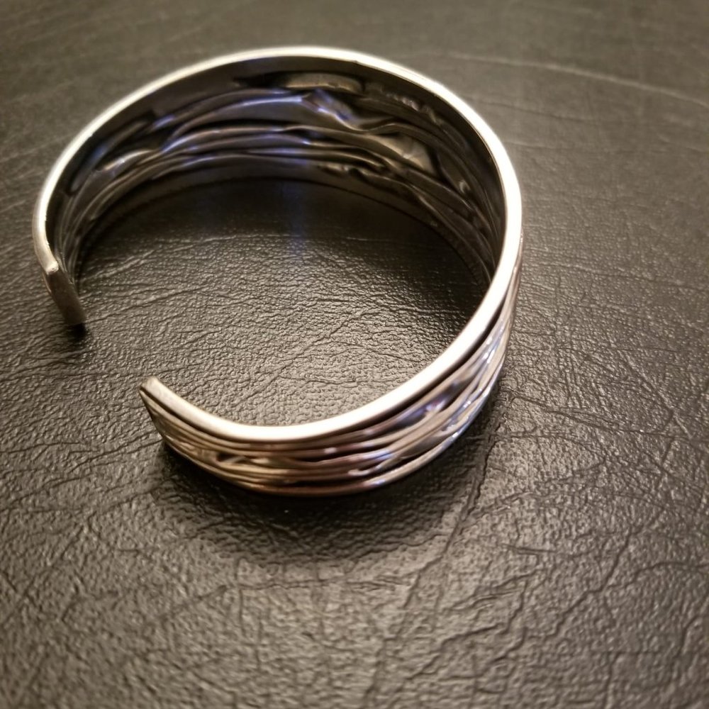 Solid Sterling Silver Medium Tapered Oxidized Cas… - image 2